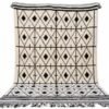 Vue complète du tapis Beni Ouarain Diamants Berbères ivoire et noir
