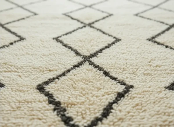 tapis-beni-ouarain-losanges-detail-05 Tapis Beni Ouarain – Chaînes de Losanges Ivoire